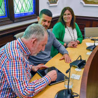 Signatura del conveni amb el Casal de la Gent Gran